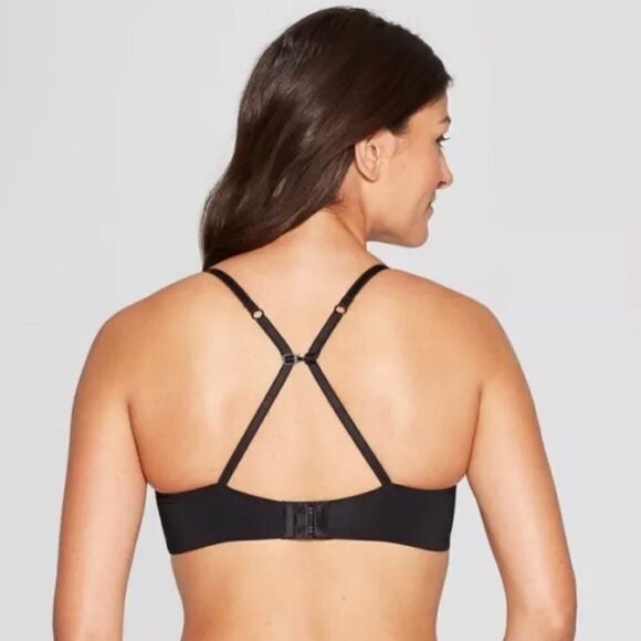 💜Auden new with tags 38c black NURSING LIGHTLY LINED wirefree BRA - Picture 3 of 4